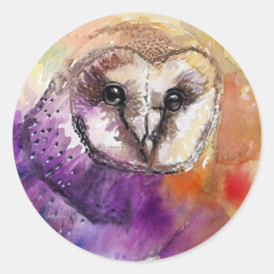 Watercolor Owl Stickers