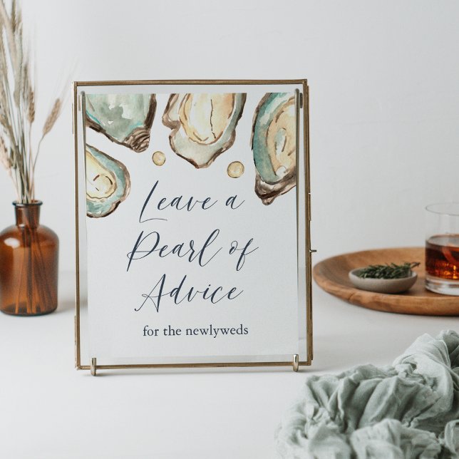 Watercolor Oyster "Leave a Pearl of Advice" Sign (Creator Uploaded)
