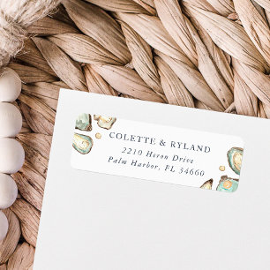Watercolor Oyster & Pearl Return Address