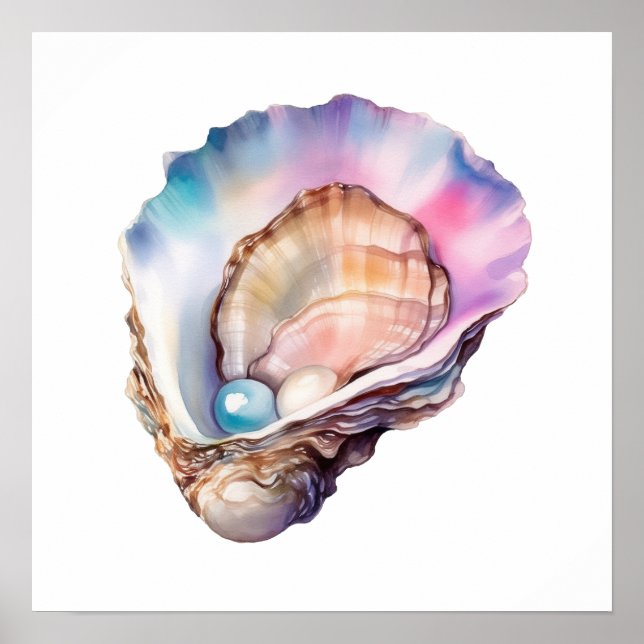 Watercolor Oyster Poster (Front)