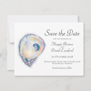 Watercolor Oyster Save the Dates Date