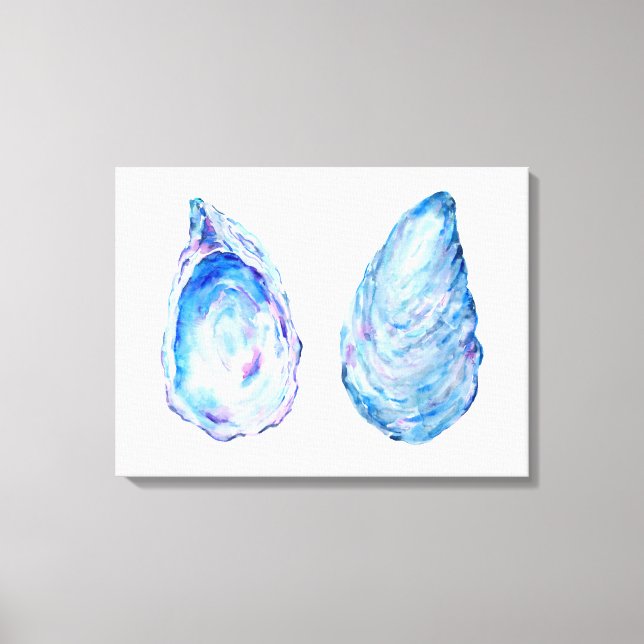 Watercolor Oyster Shells Canvas Print (Front)