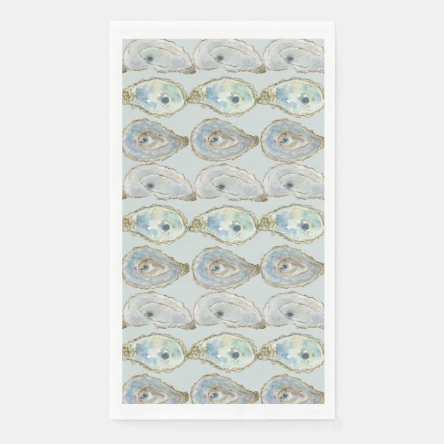 Watercolor Oysters Napkin (Front)