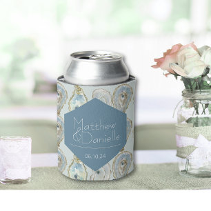 Watercolor Oysters Wedding Favour Drink Hugger Can Cooler