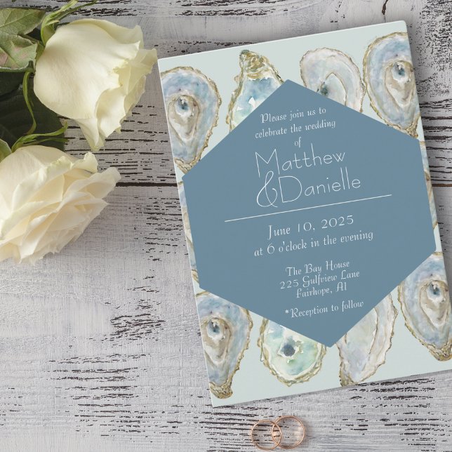 Watercolor Oysters Wedding  Invitation (Creator Uploaded)