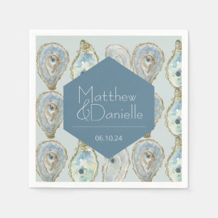 Watercolor Oysters Wedding  Napkin