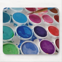Watercolor paint artist palette mouse pad