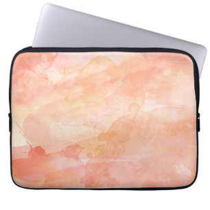 Watercolor Paint Background, Pink Coral Laptop Sleeve