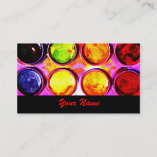 watercolor paint box - artist, art tutor business card