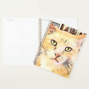 Watercolor Paint Cat Planner