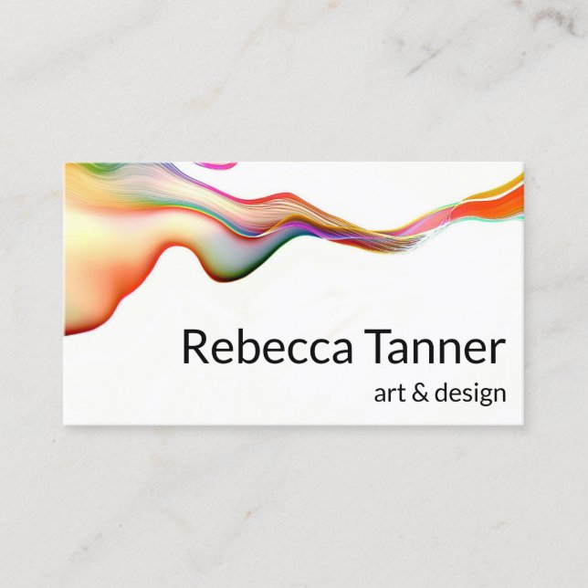 Watercolor Paint Colourful Rainbow Swirl Art Artis Business Card (Front)