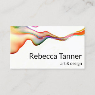 Watercolor Paint Colourful Rainbow Swirl Art Business Card