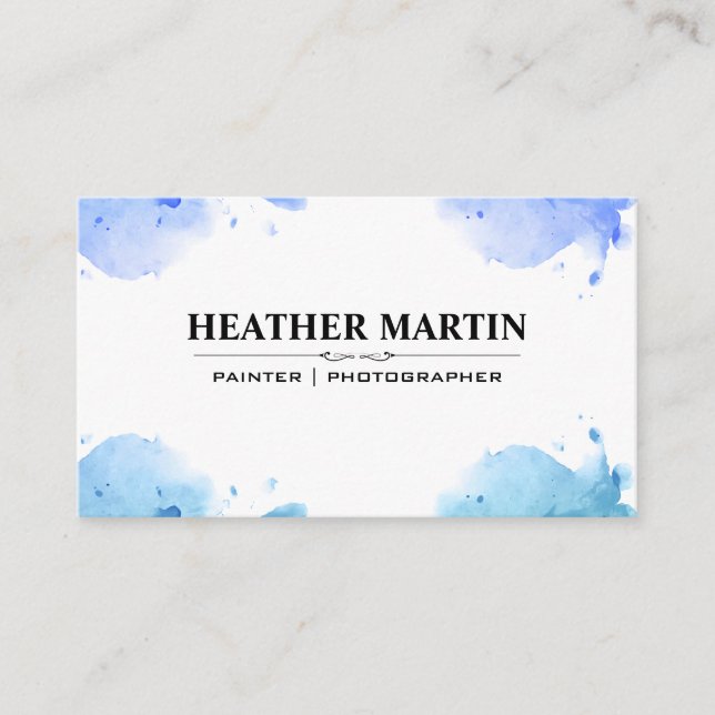 Watercolor Paint | Creative Artistic Business Card (Front)