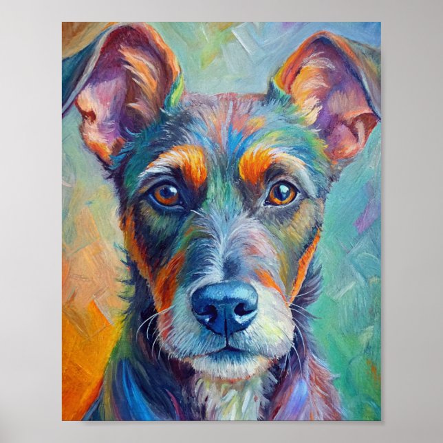 Watercolor Paint Dog Poster  (Front)