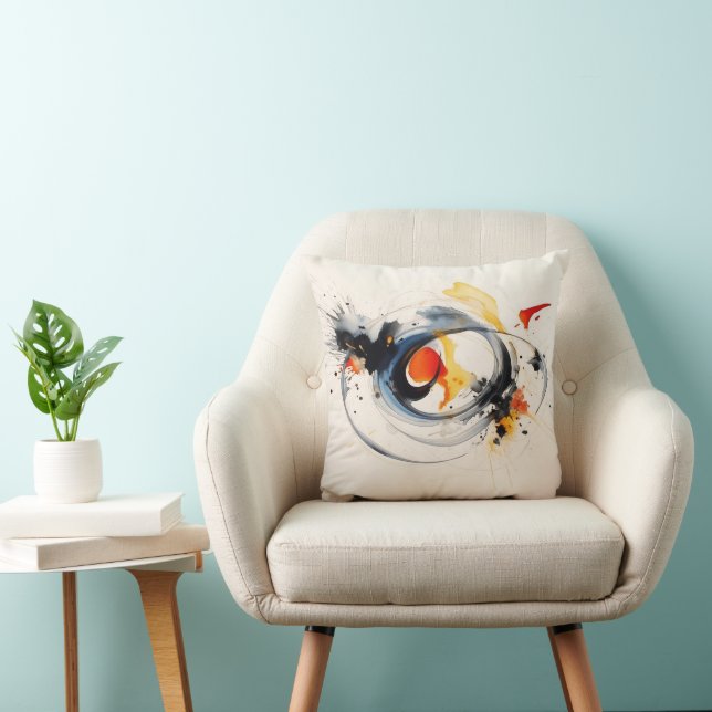 Watercolor Paint Doodle Cushion (Chair)