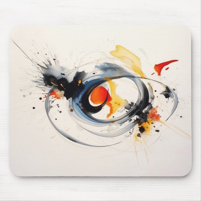 Watercolor Paint Doodle Mouse Mat (Front)