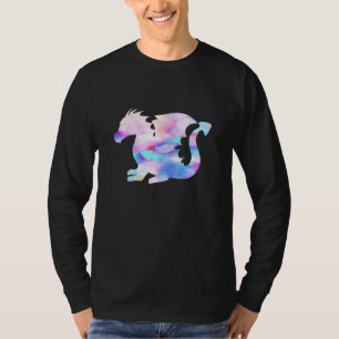 Watercolor Paint Dragon Zodiac Fantasy Mythical Cr T-Shirt