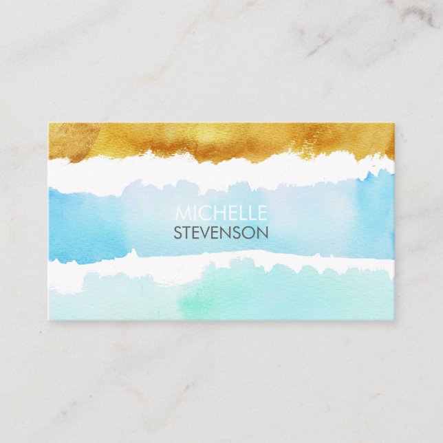 Watercolor & Paint Interior Design Business Cards (Front)