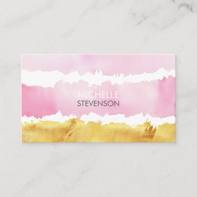 Watercolor & Paint Interior Design Business Cards (Front)