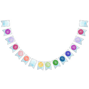 Watercolor Paint Palette Birthday Banner