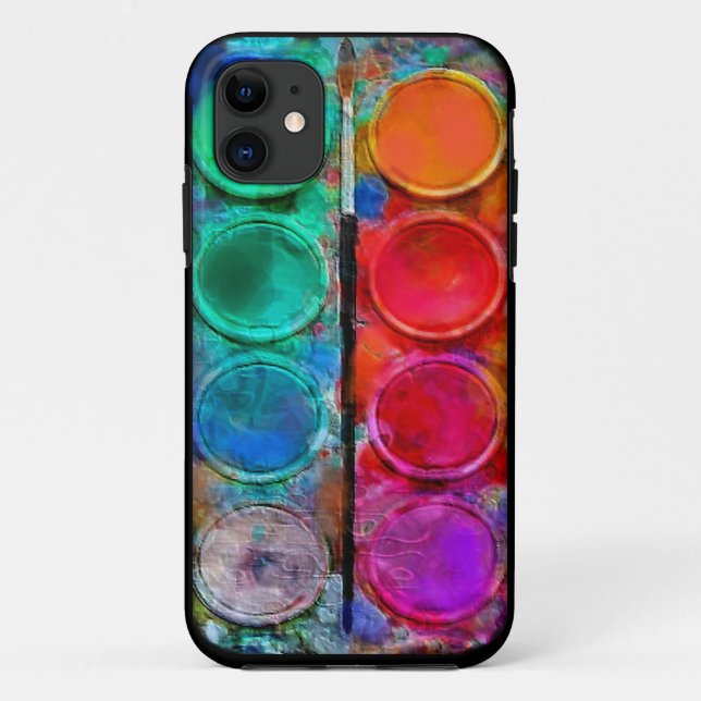 Watercolor Paint Pallette 4 iPhone Case (Back)
