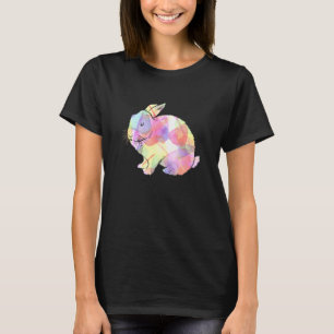 Watercolor Paint Rabbit Ears Easter Day Hipster Bu T-Shirt
