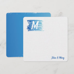 Watercolor Paint Smudge with Monogram  Card