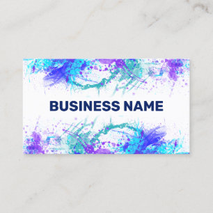 Watercolor paint splash abstract business card
