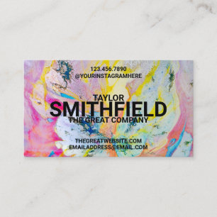 Watercolor Paint Splatter Colour Trendy Business Card