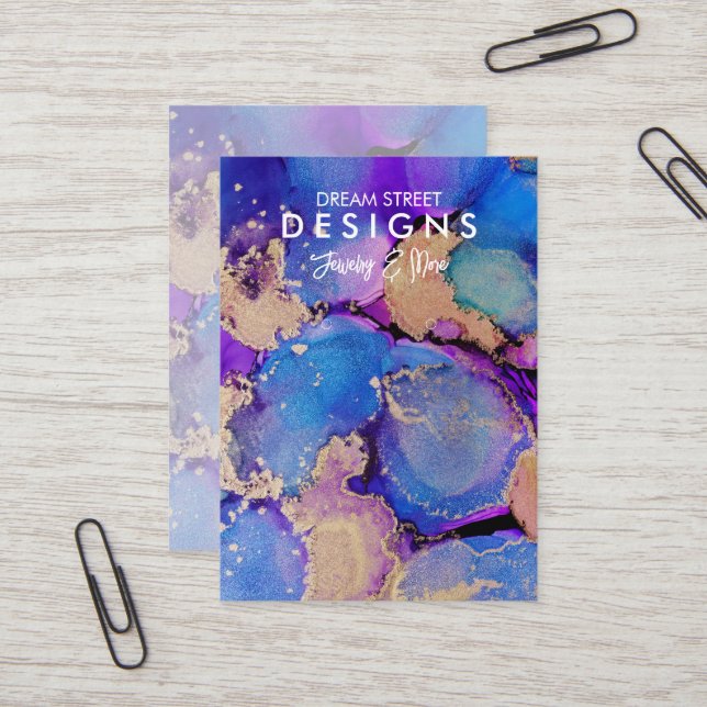 Watercolor Paint Splatter Earring Display Card (Front/Back In Situ)