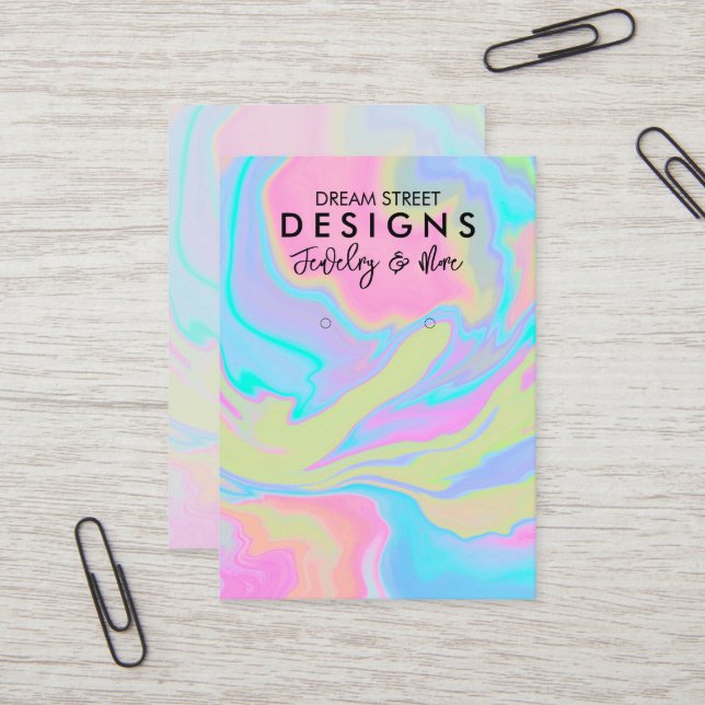 Watercolor Paint Splatter Earring Display Card (Front/Back In Situ)