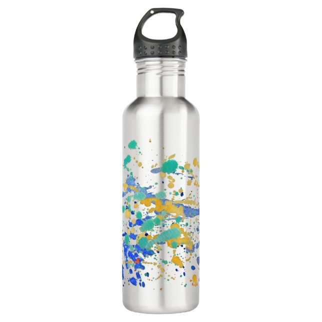 Watercolor Paint Splatters 710 Ml Water Bottle (Front)