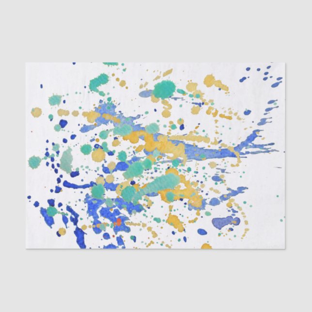 Watercolor Paint Splatters Tissue Paper (Front)