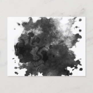 Watercolor Paint Splotches - Black Postcard