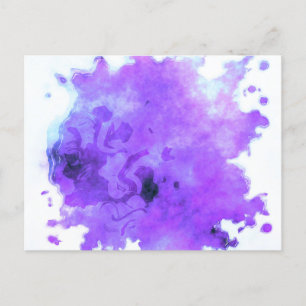 Watercolor Paint Splotches - Purple Postcard