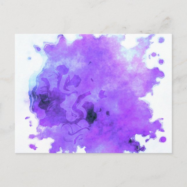 Watercolor Paint Splotches - Purple  Postcard (Front)