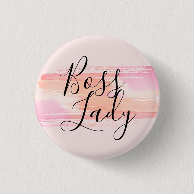 Watercolor Paint Strokes Boss Lady  3 Cm Round Badge (Front)