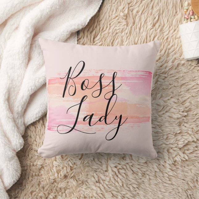 Watercolor Paint Strokes Boss Lady  Cushion (Blanket)