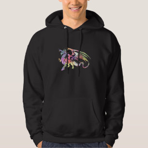 Watercolor Paint Zodiac Dragon Fantasy Mythical Cr Hoodie