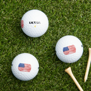 Watercolor painted American flag  Golf Balls