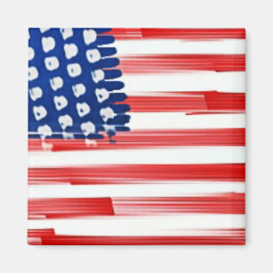 Watercolor painted American flag  Magnet
