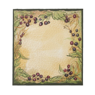 Watercolor Painted Berries Fall Colours Notepad