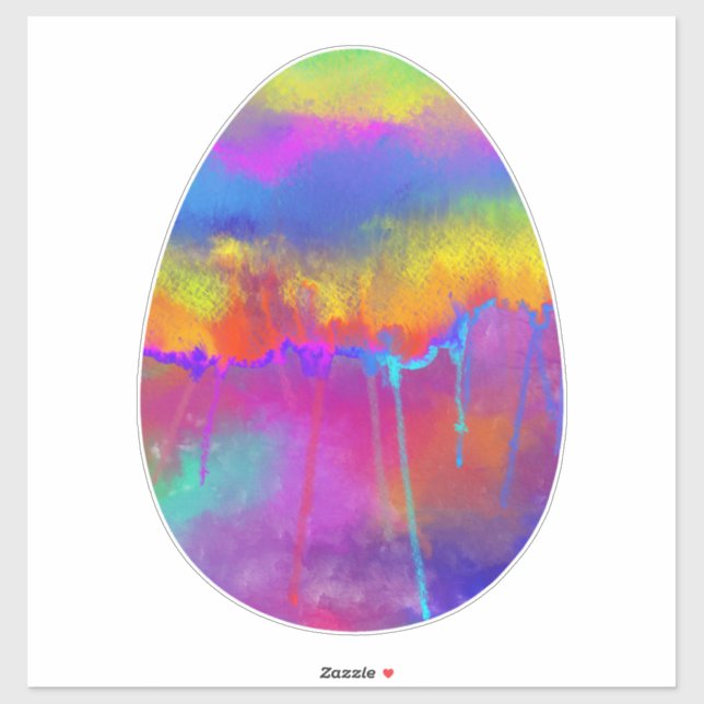 Watercolor Painted Bright Rainbow Colour Easter Eg (Sheet)