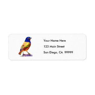 Watercolor Painted Bunting Song Bird