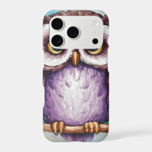 Watercolor painted cute owl