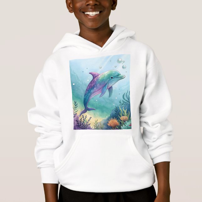 Watercolor painted dolphin (Front)