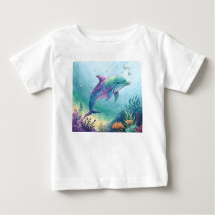 Watercolor painted dolphin baby T-Shirt