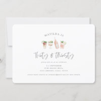 watercolor painted drinks thirty & thirsty