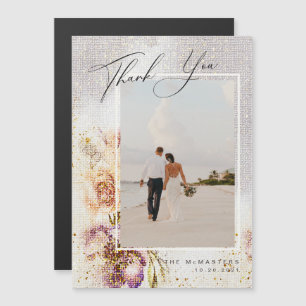 Watercolor Painted Floral Canvas Wedding  Thank Yo