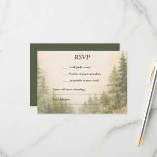 Watercolor Painted Forest RSVP Card